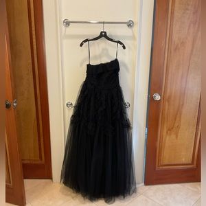 Black strapless BCBGMAXAZRIA tulle gown